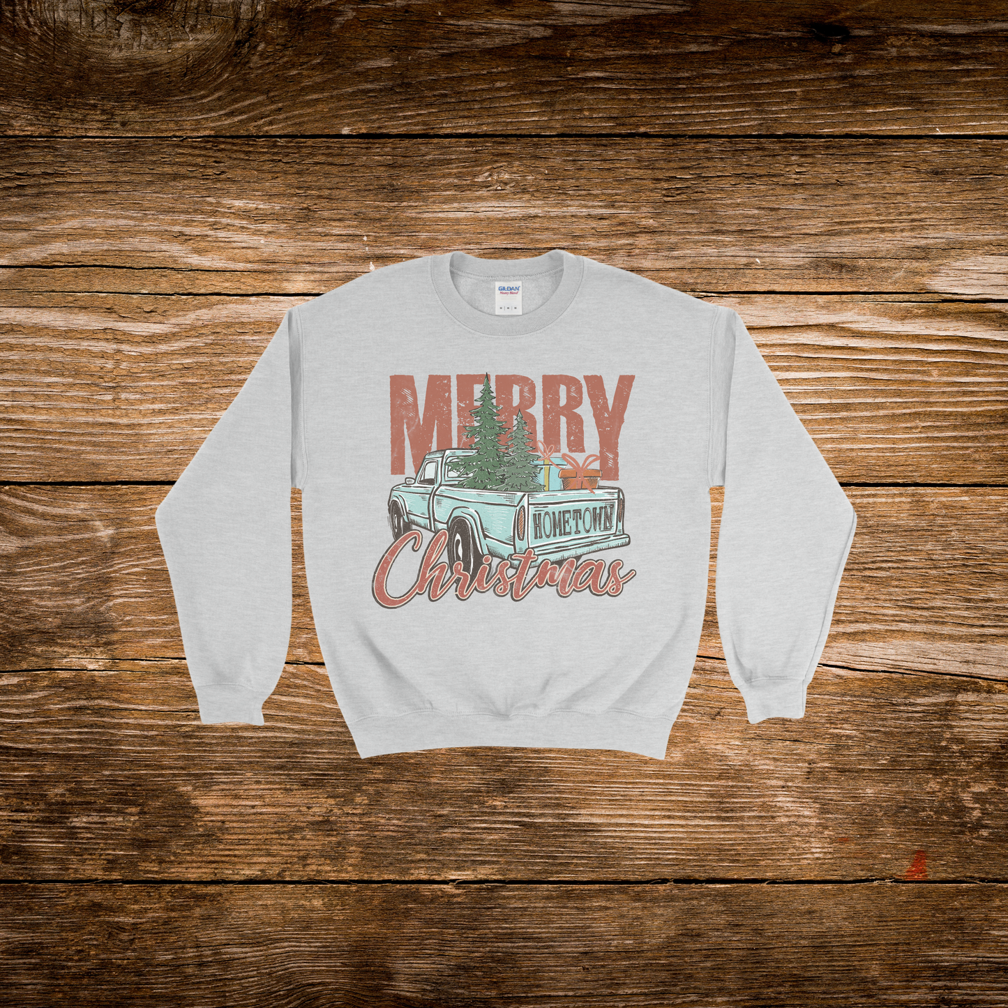 Rustic Truck Merry Christmas Crewneck