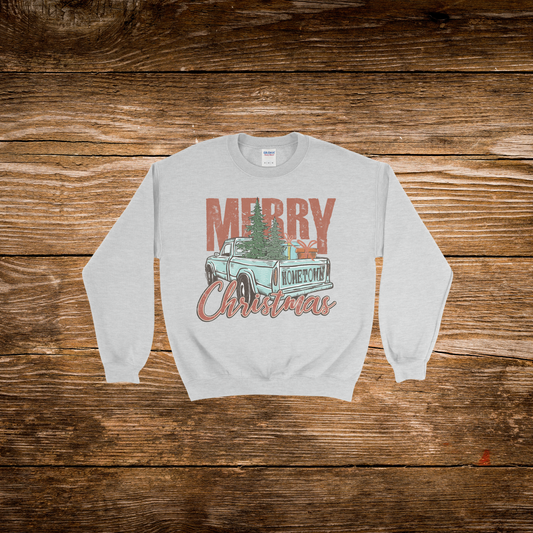 Rustic Truck Merry Christmas Crewneck