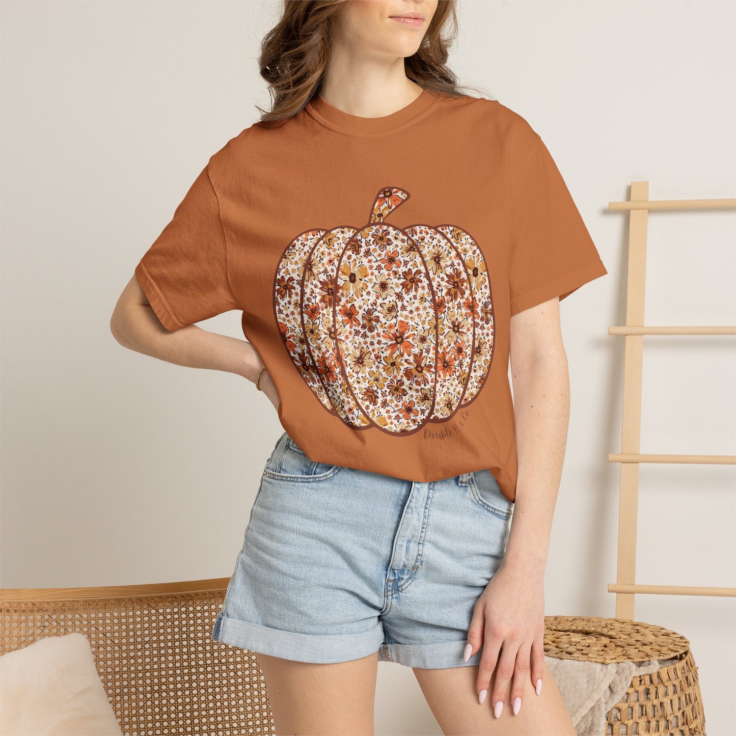 Floral Pumpkin Tee