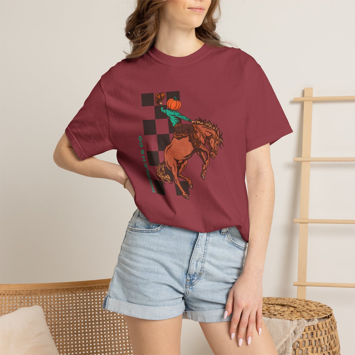 Pumpkin Bucking Horse Tee