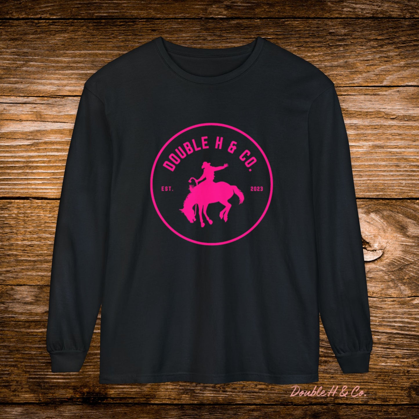 Hot Pink Logo Long Sleeve Tee