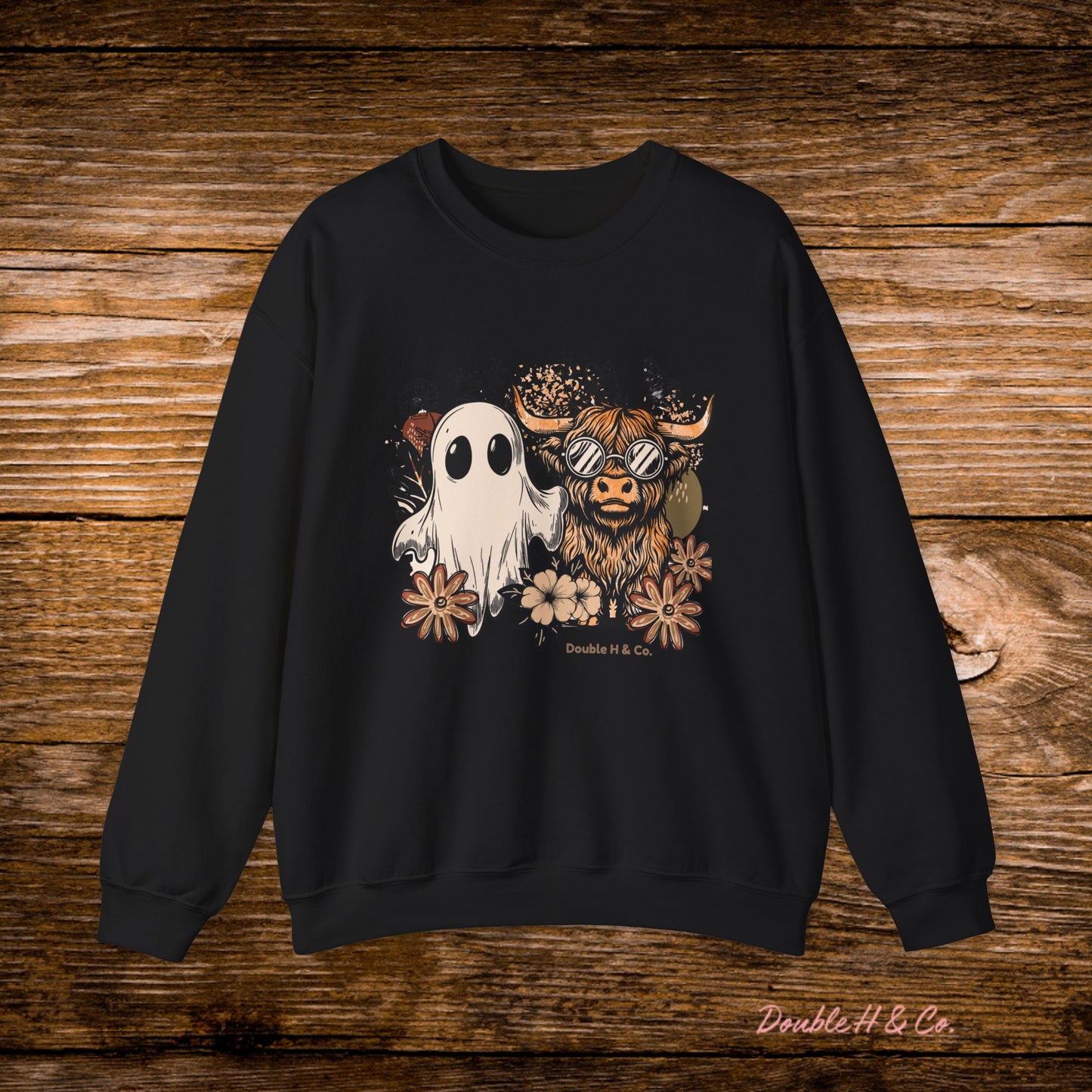 Floral Cow & Ghost Crewneck