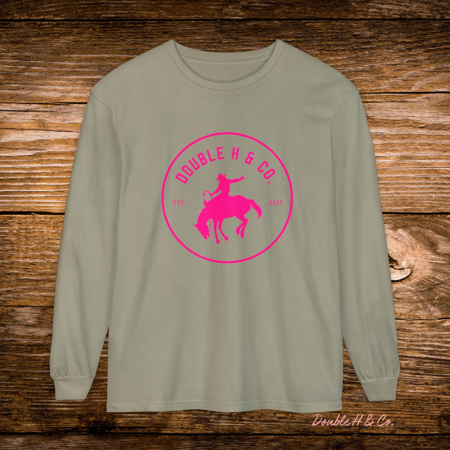 Hot Pink Logo Long Sleeve Tee