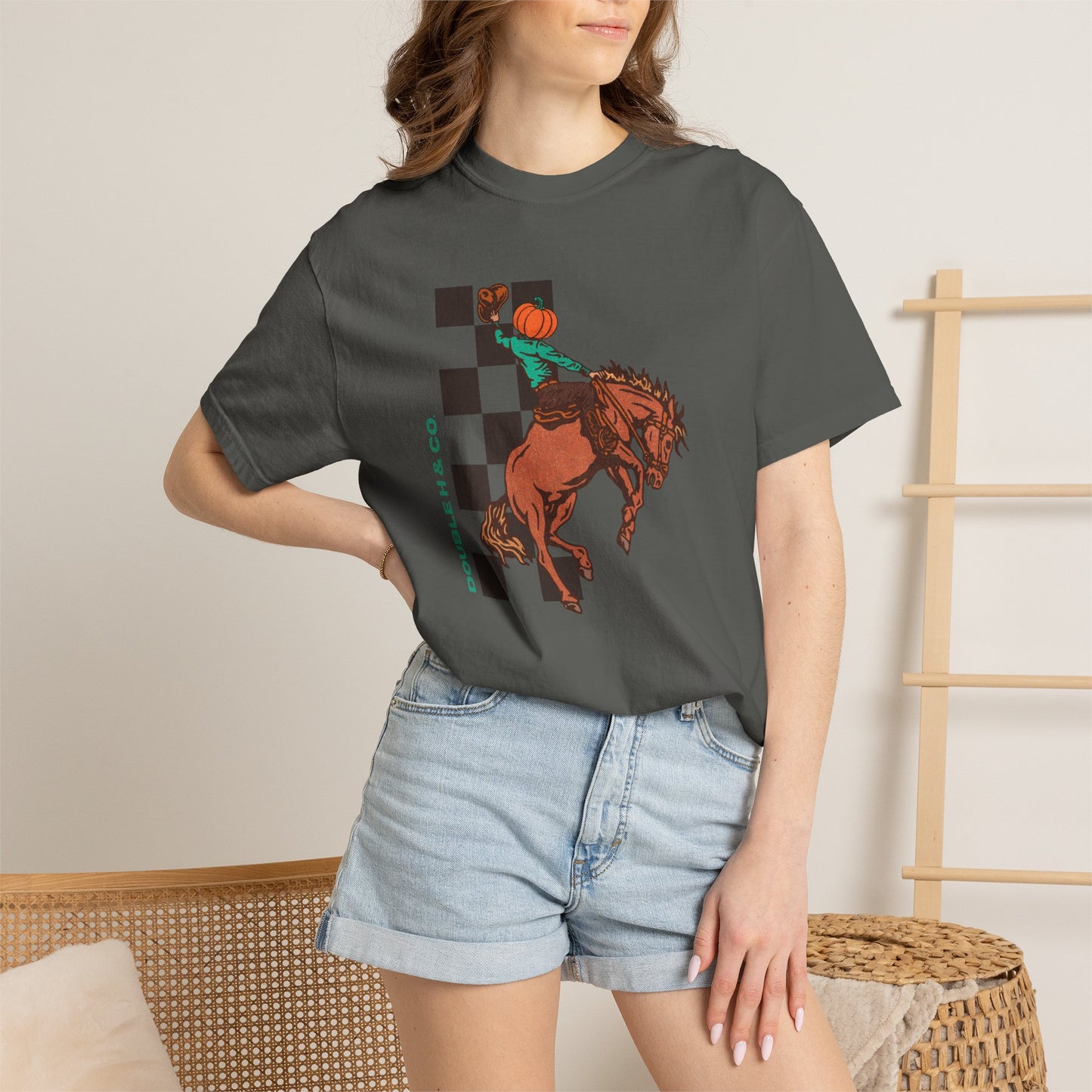 Pumpkin Bucking Horse Tee