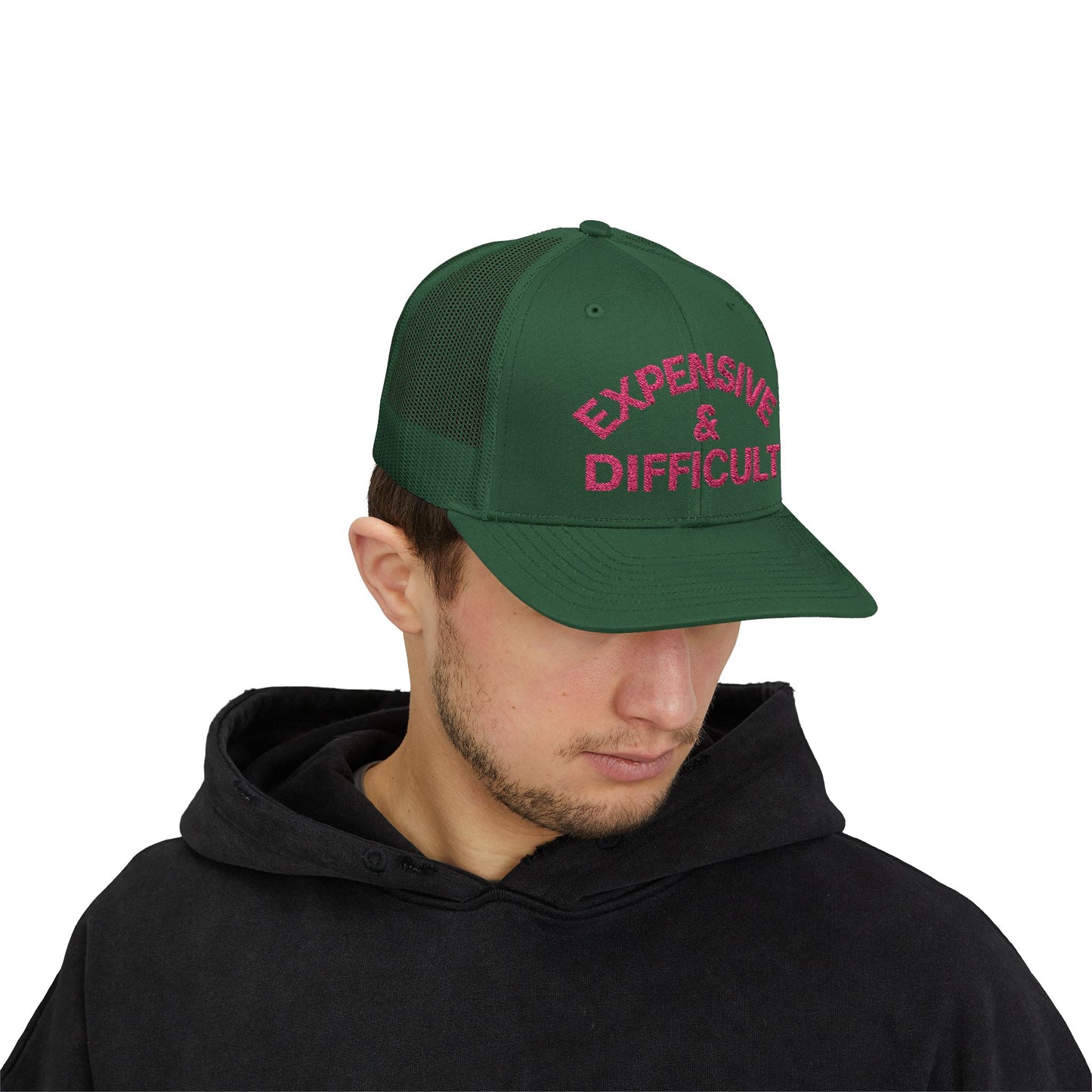 Expensive & Difficult Embroidered Trucker Hat