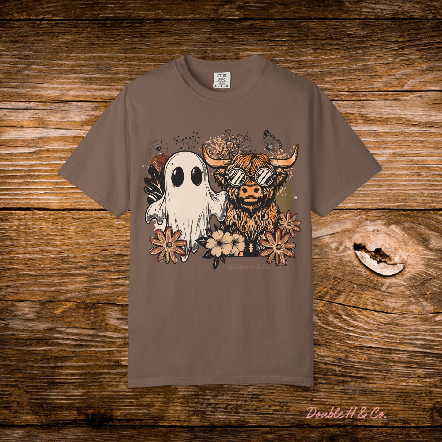 Floral Cow & Ghost Tee