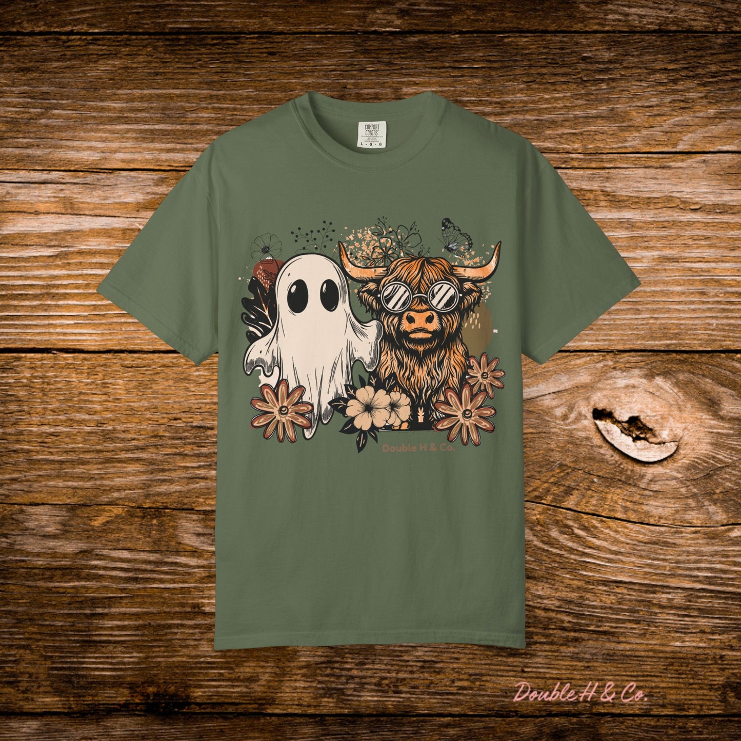 Floral Cow & Ghost Tee