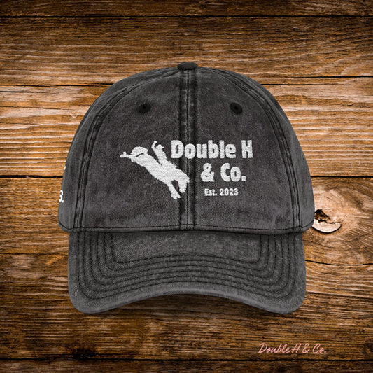 Vintage Embroidered Baseball Cap – White Logo