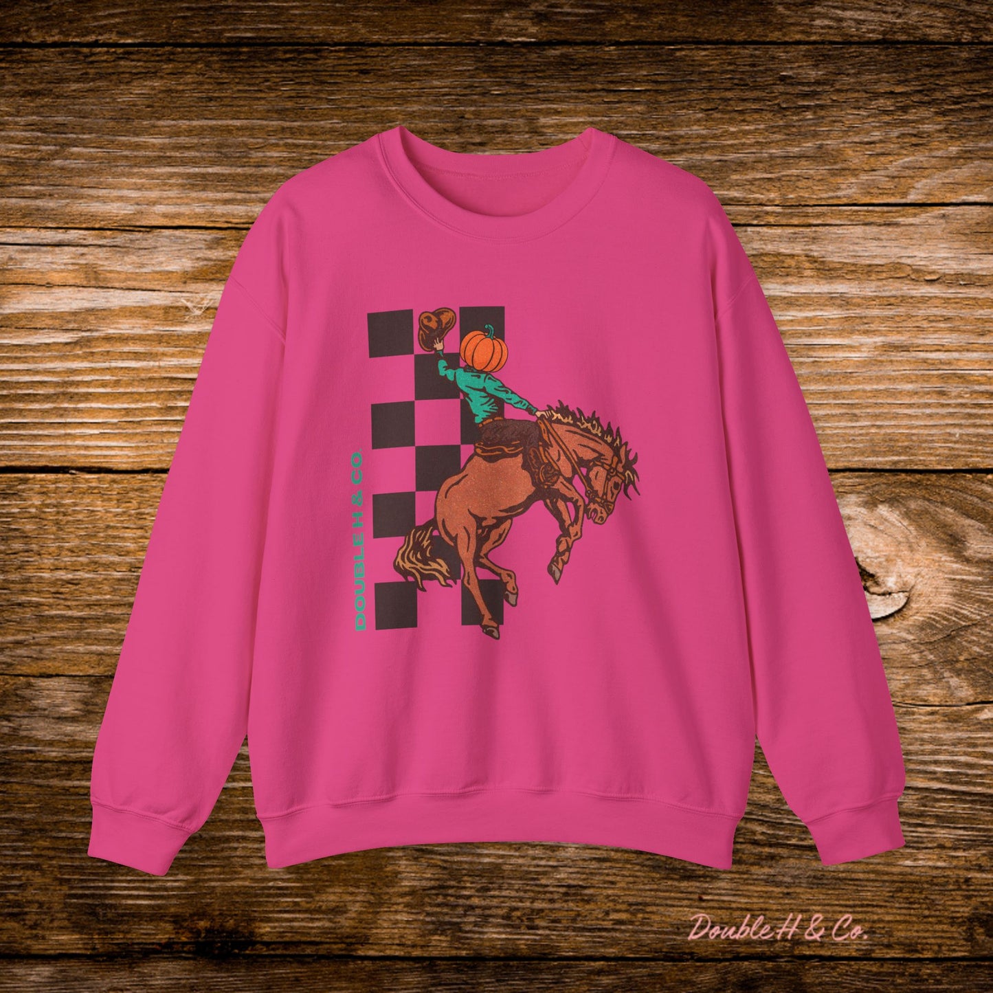 Pumpkin Bucking Horse Crewneck