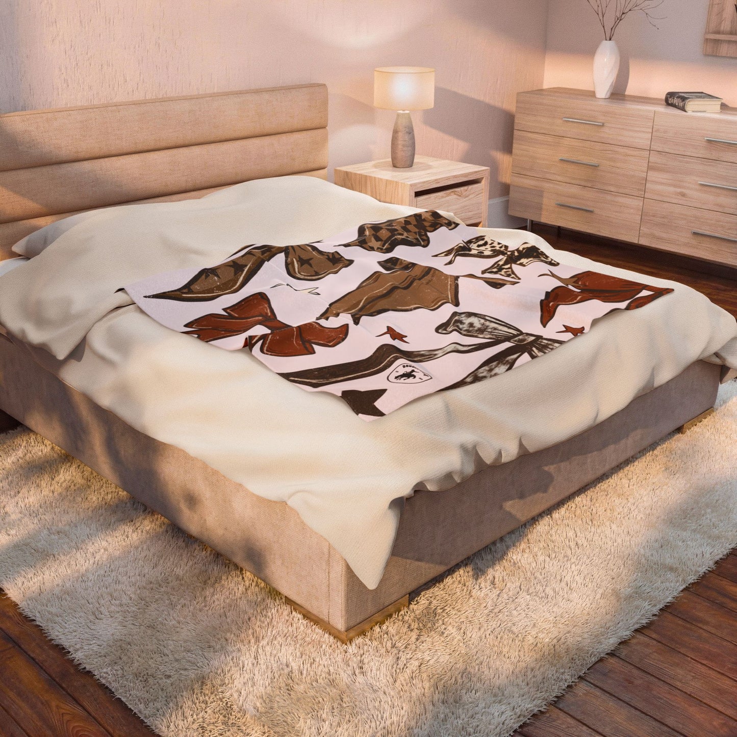 Western Bows Throw Blanket