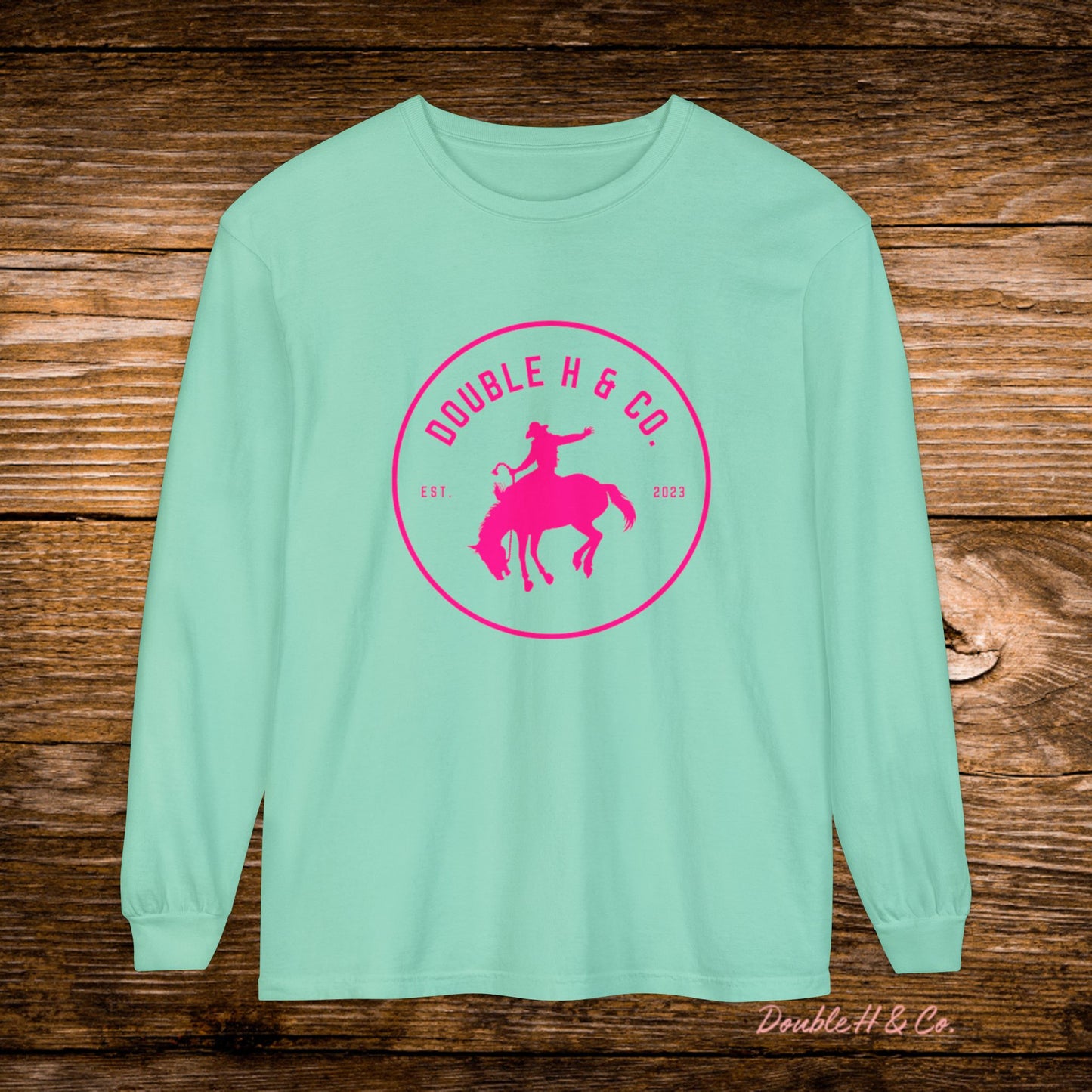 Hot Pink Logo Long Sleeve Tee