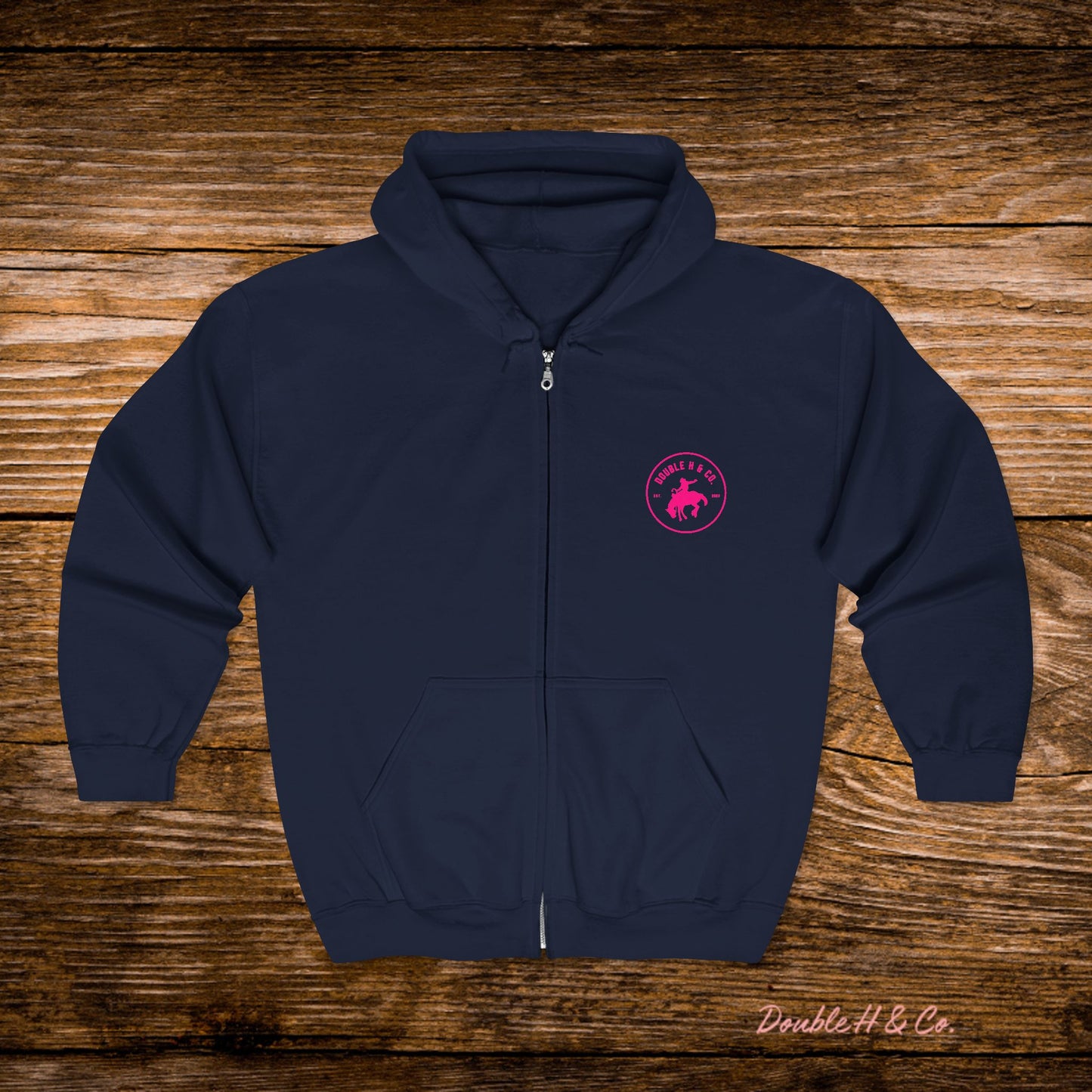 Hot Pink Logo Zip-Up Hoodie