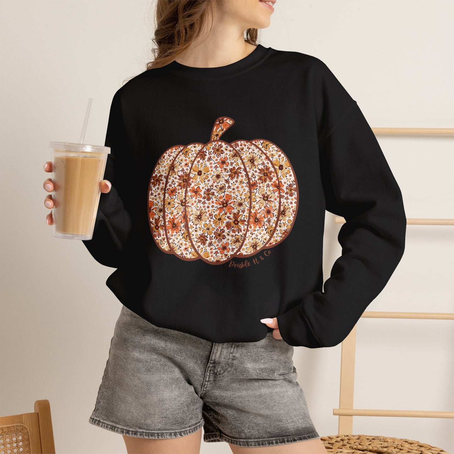 Floral Pumpkin Crewneck