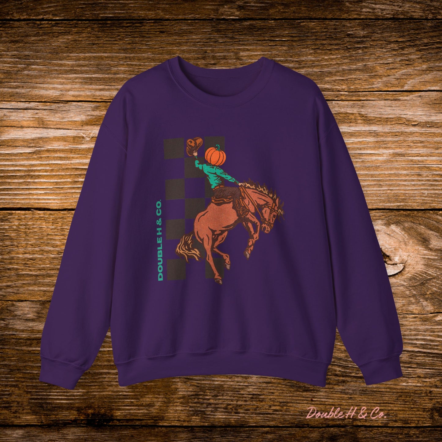 Pumpkin Bucking Horse Crewneck