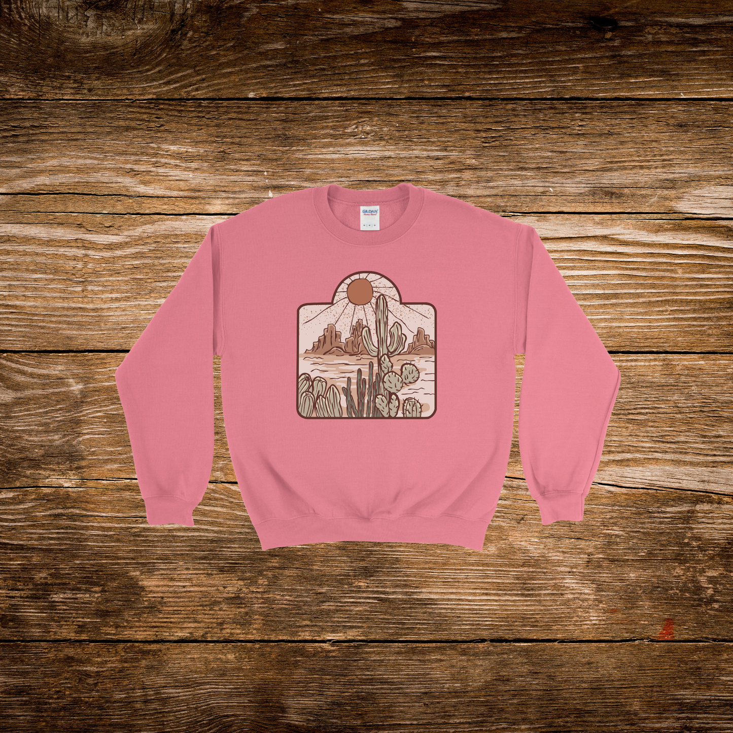 Rustic Desert Cow Tag Crewneck