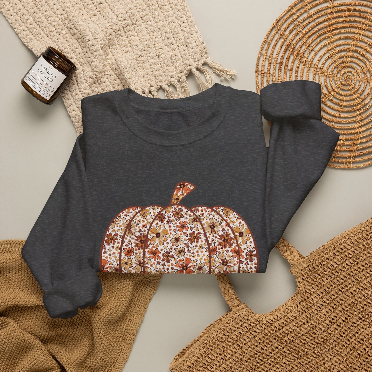 Floral Pumpkin Crewneck