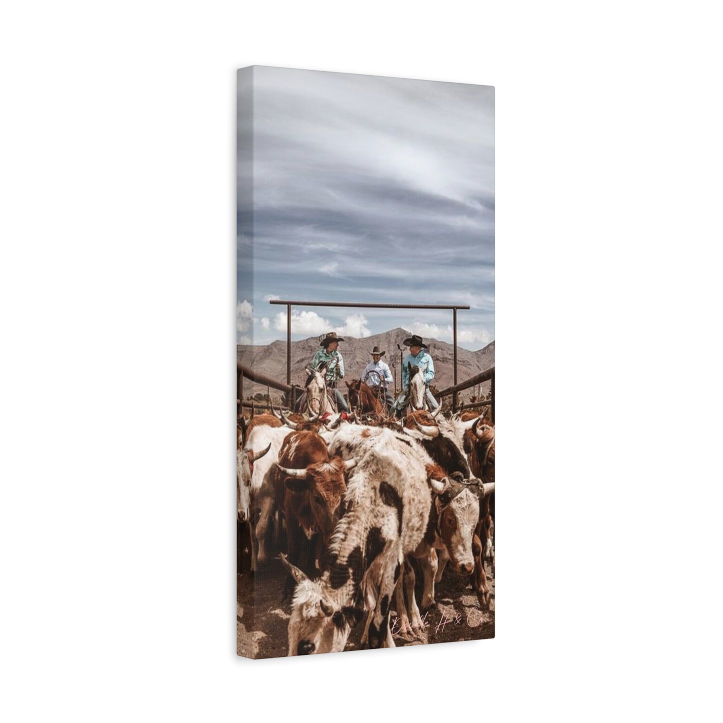 Western Cattle Drive Canvas