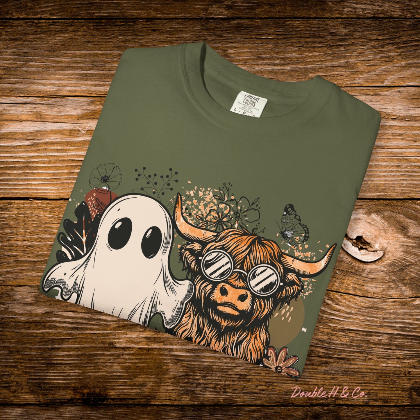 Floral Cow & Ghost Tee