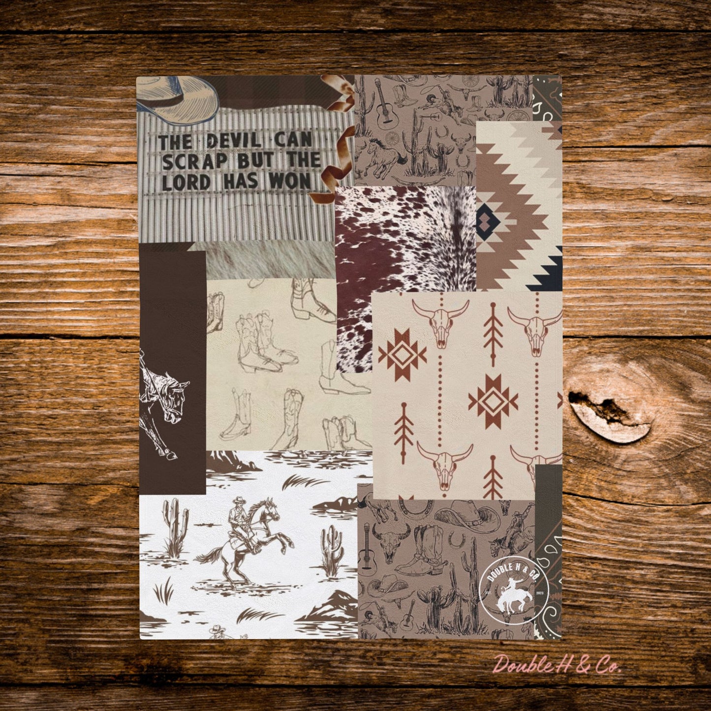 Western Patchwork Throw Blanket