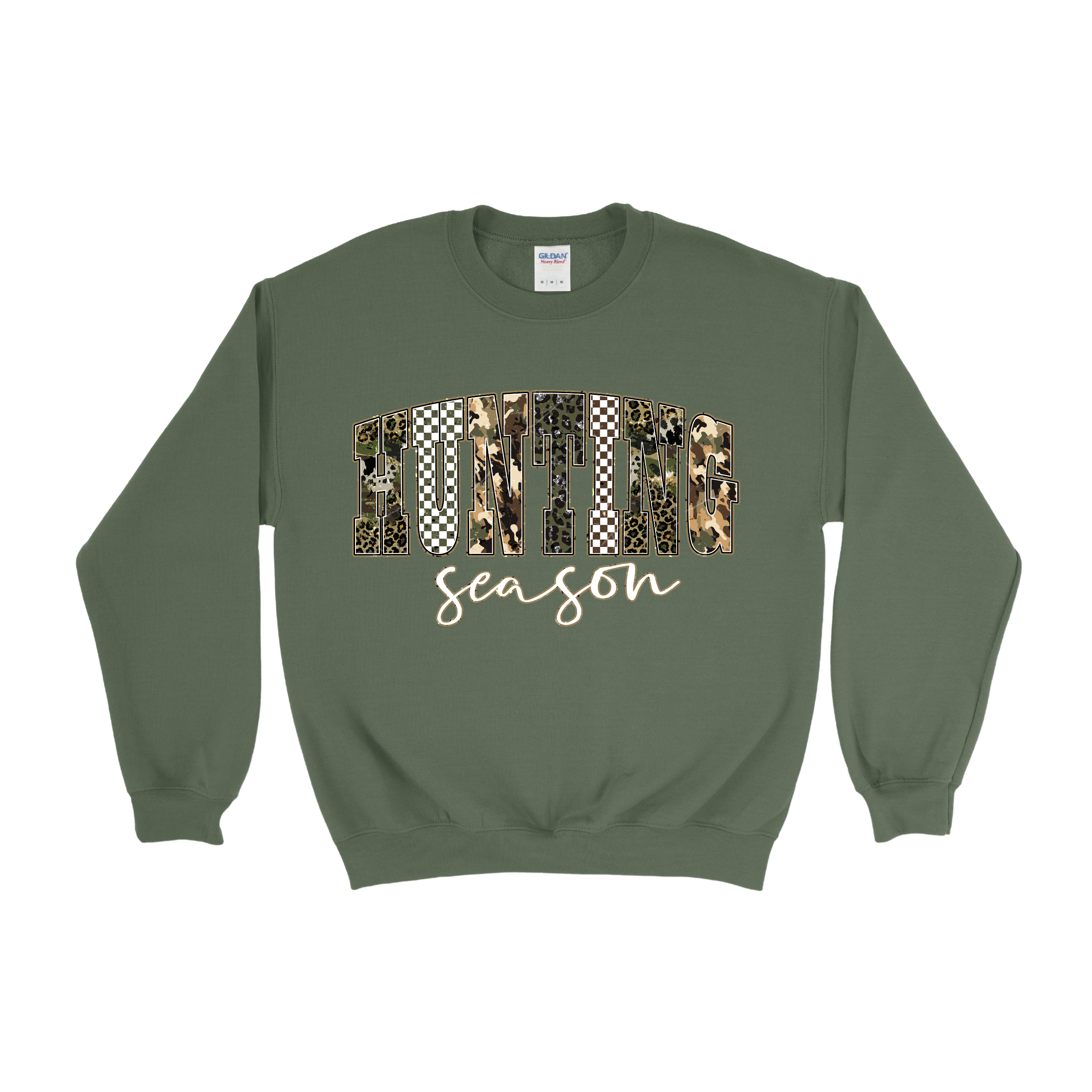 Camo Checkered Hunting Season Crewneck