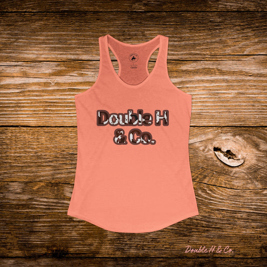 Cow Print & Peach Razorback Tank