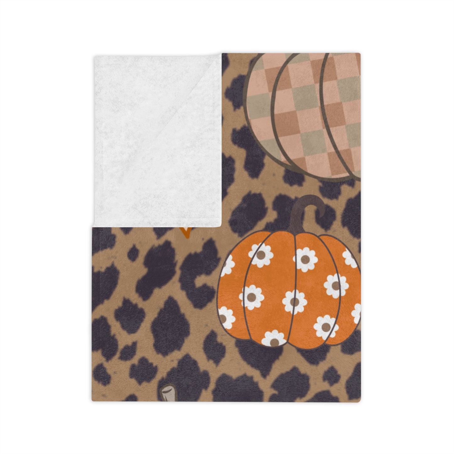 Cheetah Pumpkin & Bow Throw Blanket