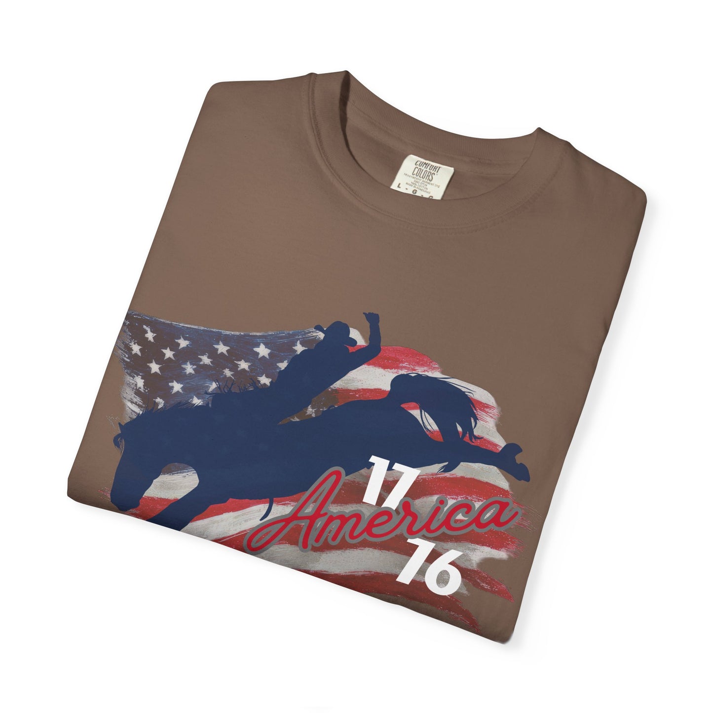 American Flag Bucking Horse Graphic Tee