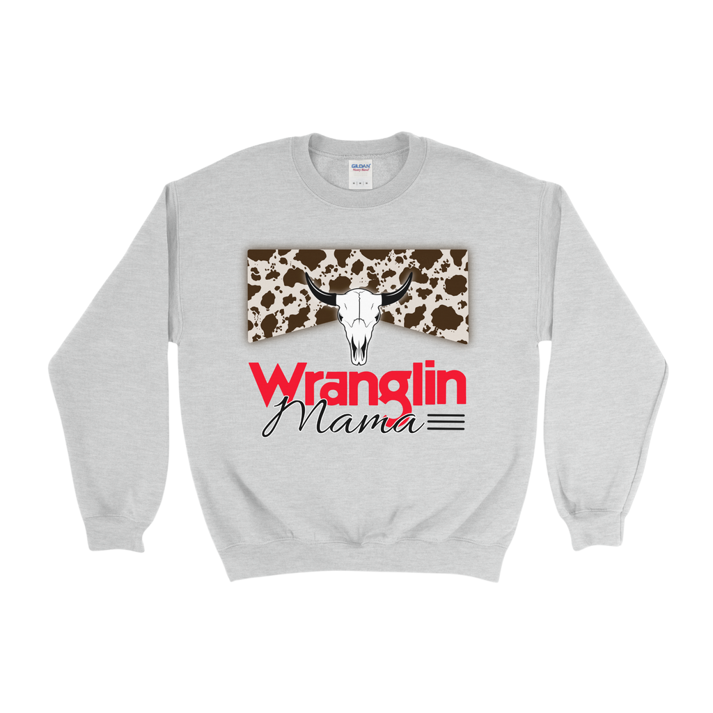 Cowprint Wranglin' Mama Crewneck