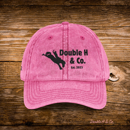Vintage Embroidered Baseball Cap – Black Logo