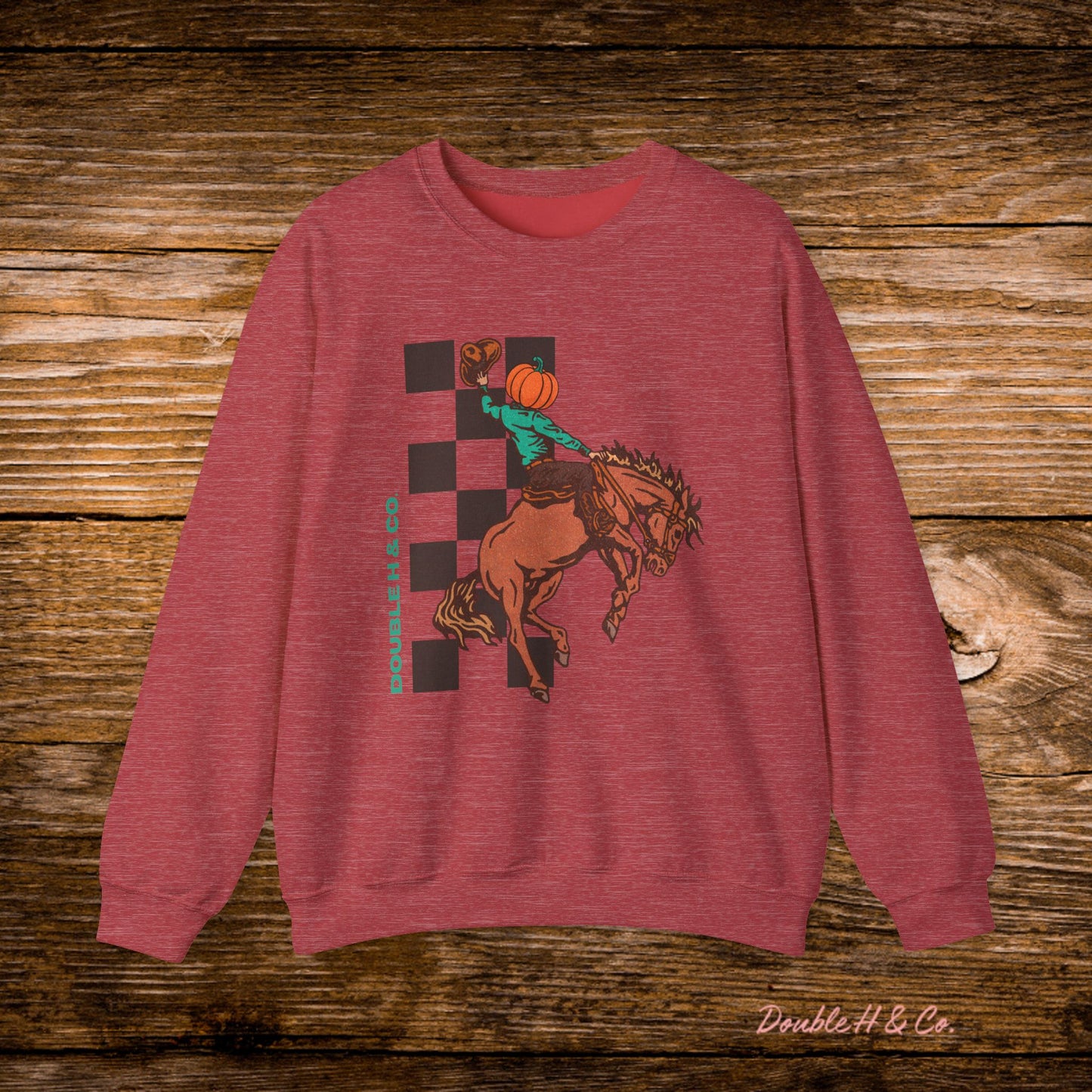Pumpkin Bucking Horse Crewneck