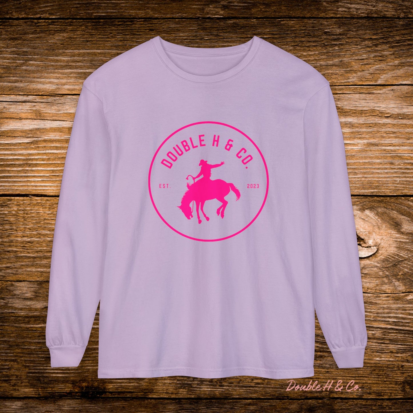 Hot Pink Logo Long Sleeve Tee