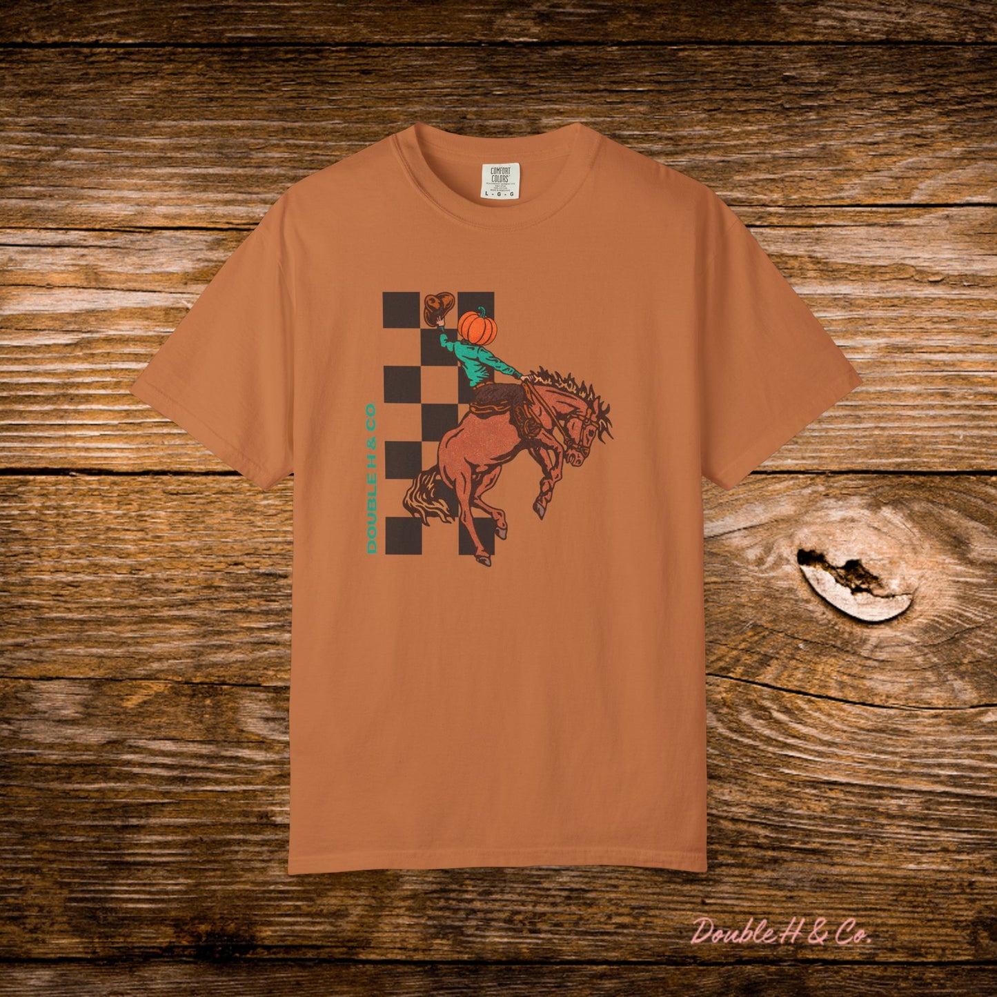 Pumpkin Bucking Horse Tee