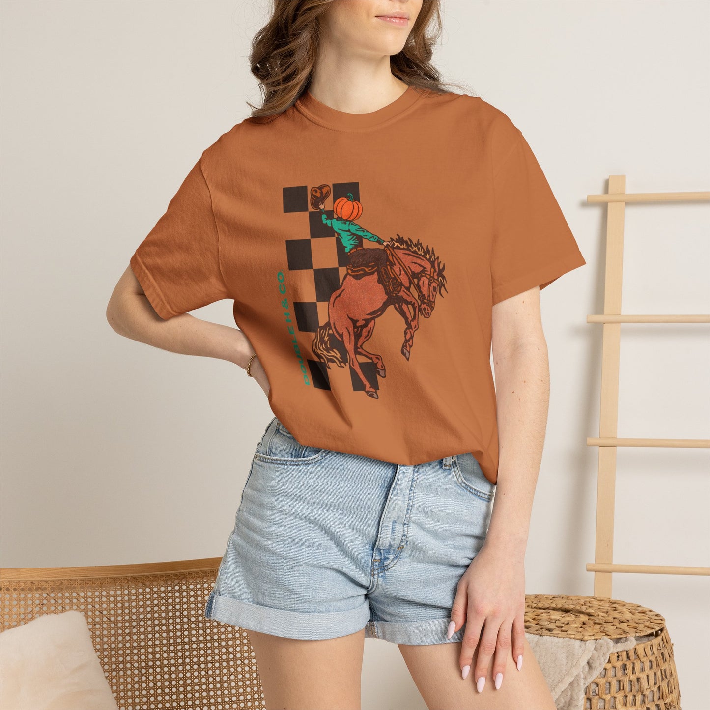 Pumpkin Bucking Horse Tee