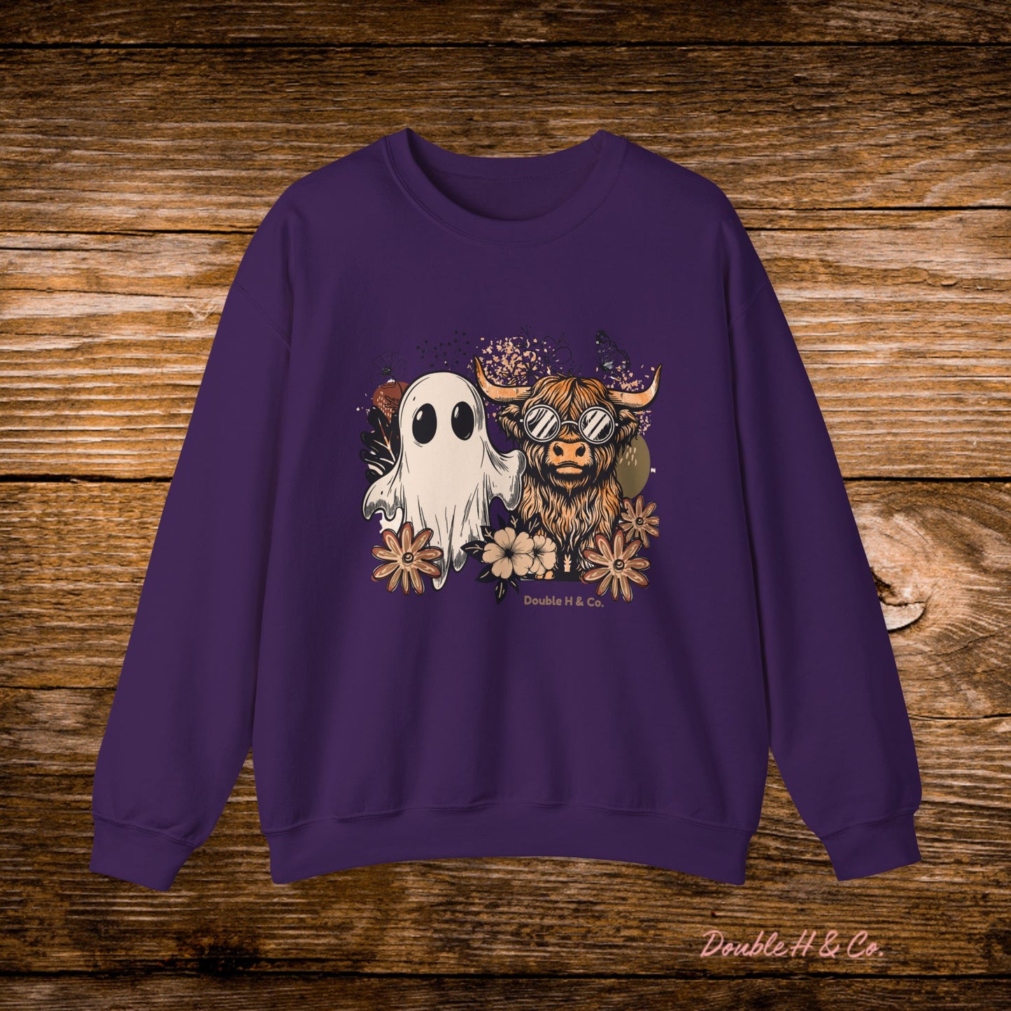 Floral Cow & Ghost Crewneck