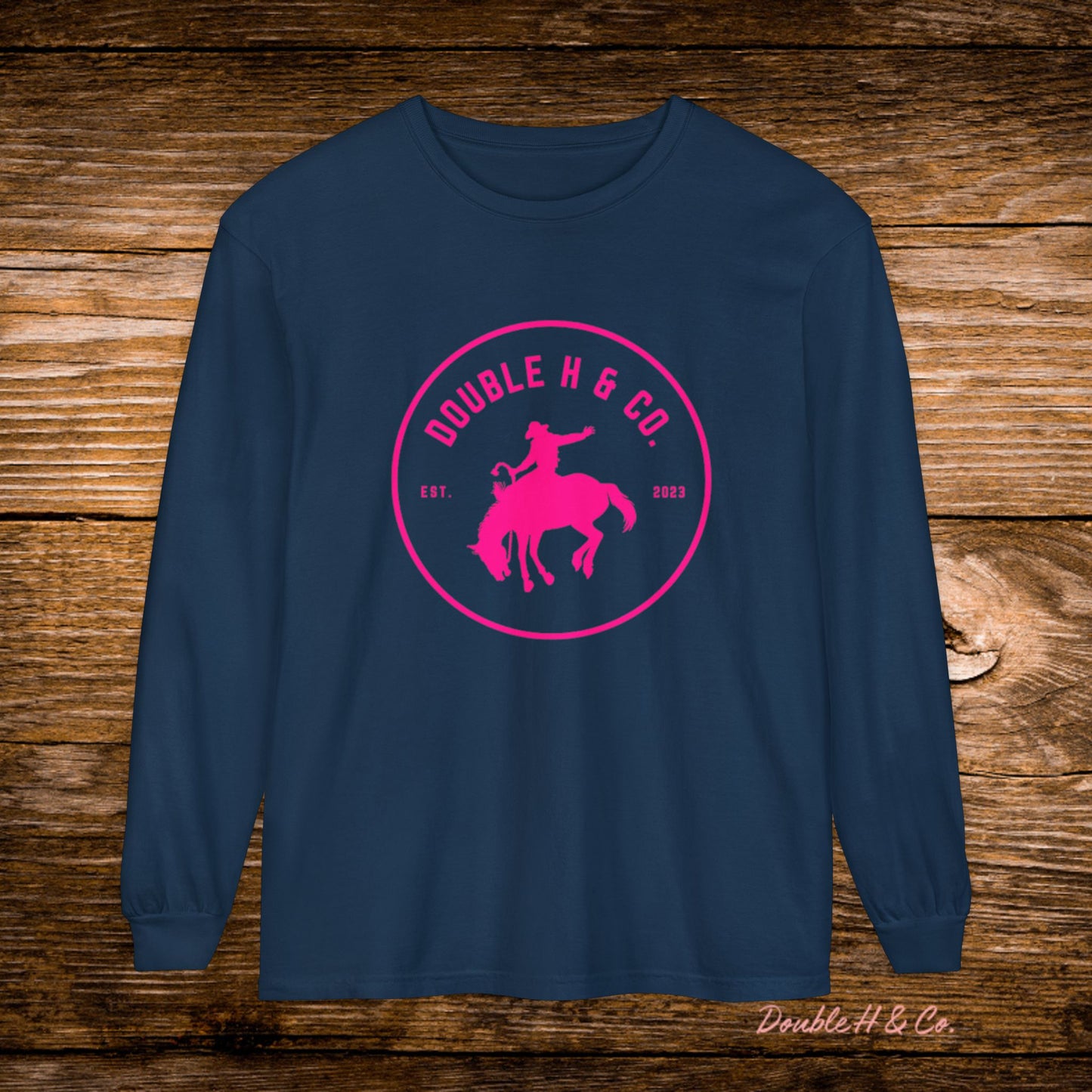 Hot Pink Logo Long Sleeve Tee