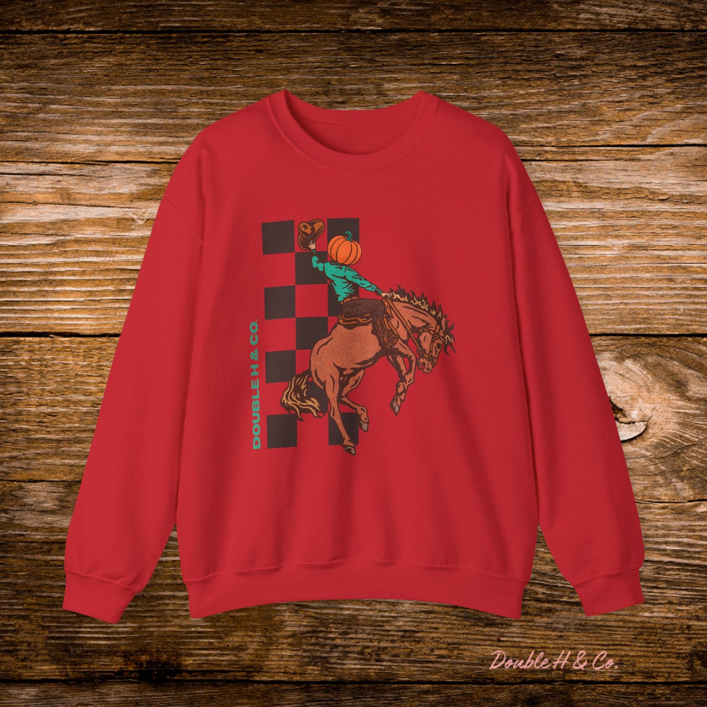 Pumpkin Bucking Horse Crewneck