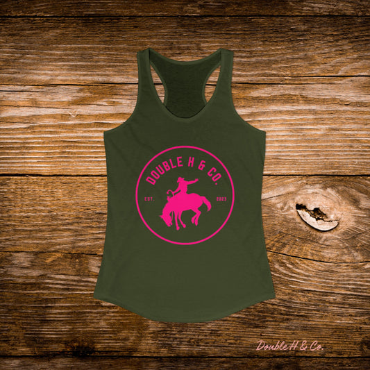 Racerback Tank w/ Hot Pink Logo
