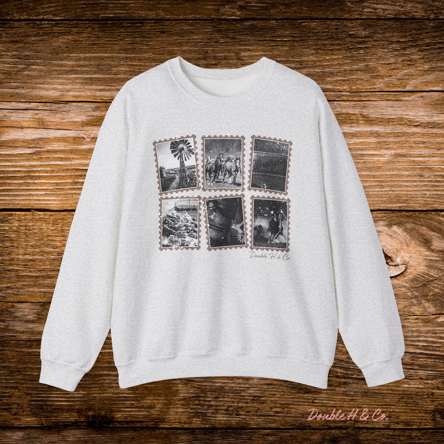 Rustic Postage Stamp Crewneck