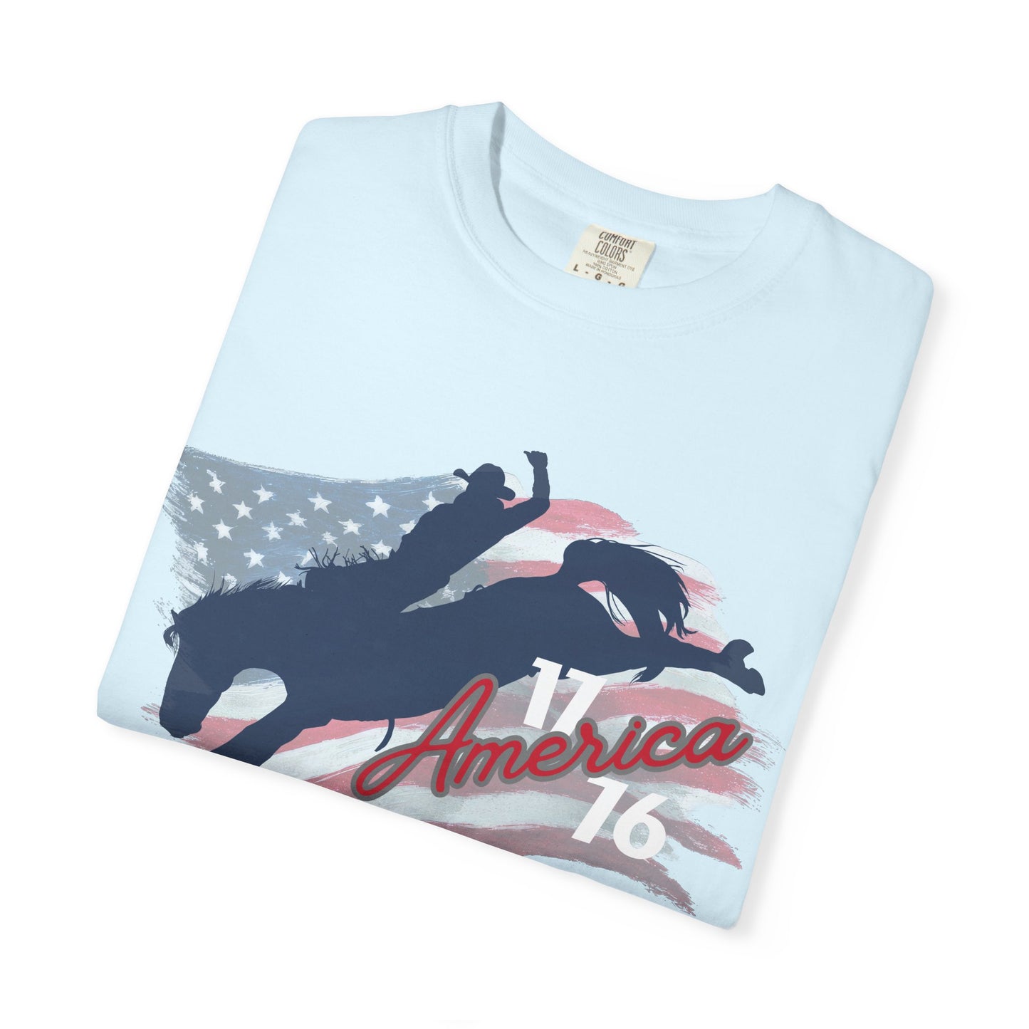 American Flag Bucking Horse Graphic Tee