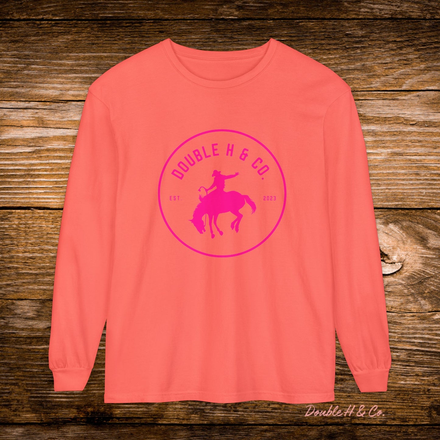 Hot Pink Logo Long Sleeve Tee
