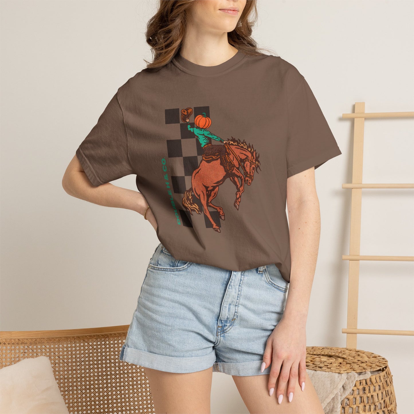 Pumpkin Bucking Horse Tee