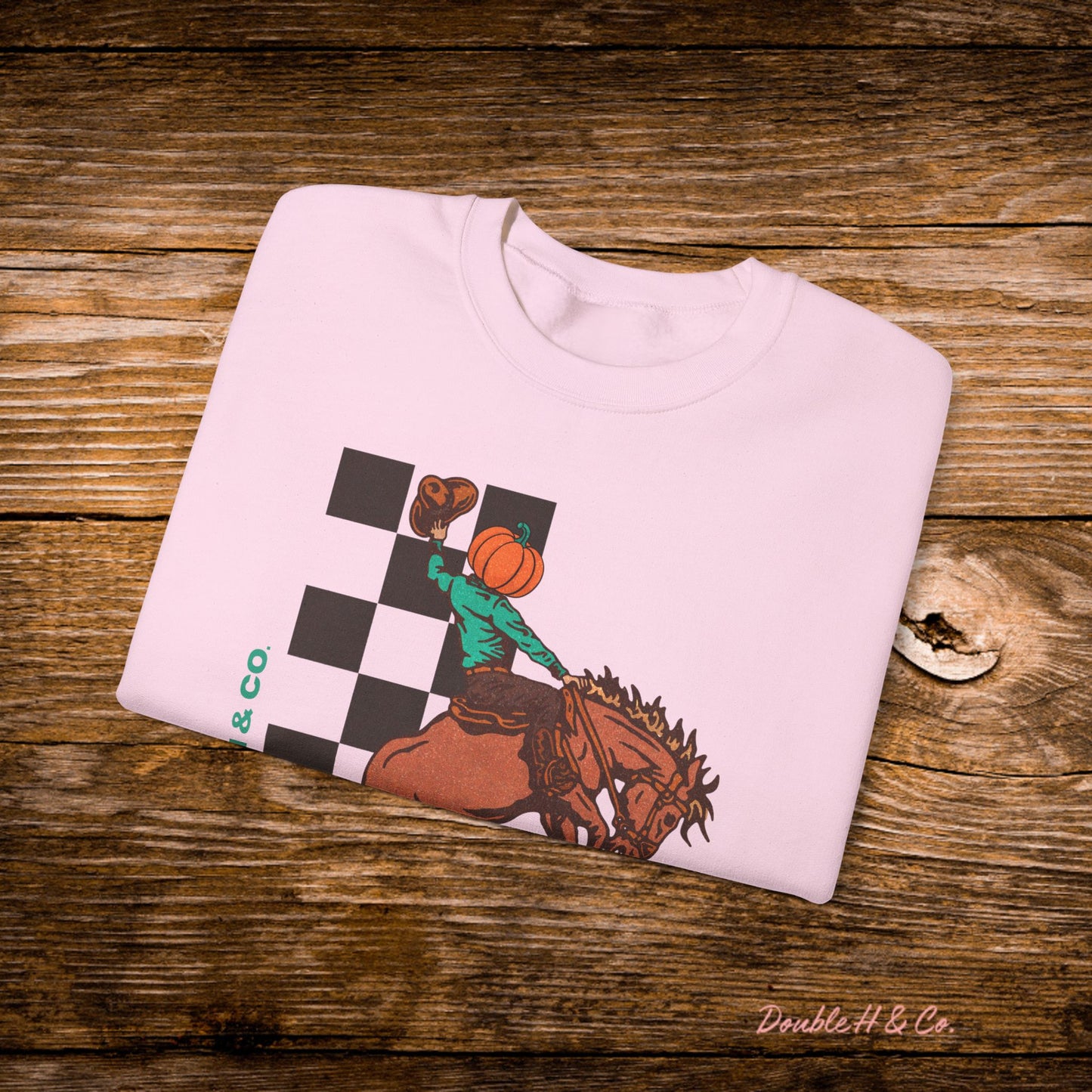 Pumpkin Bucking Horse Crewneck