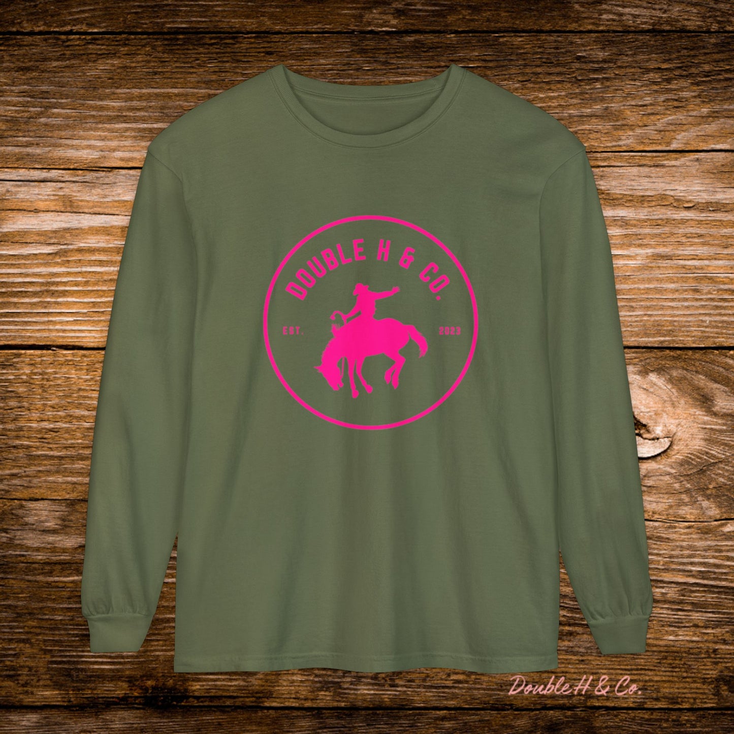 Hot Pink Logo Long Sleeve Tee