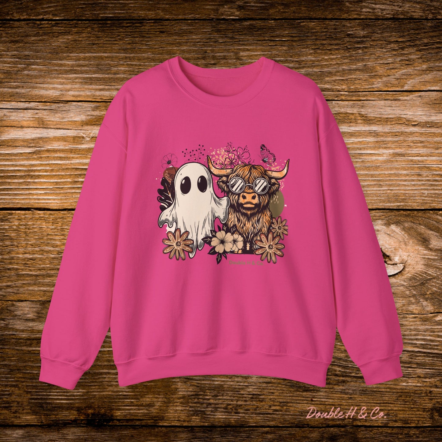 Floral Cow & Ghost Crewneck