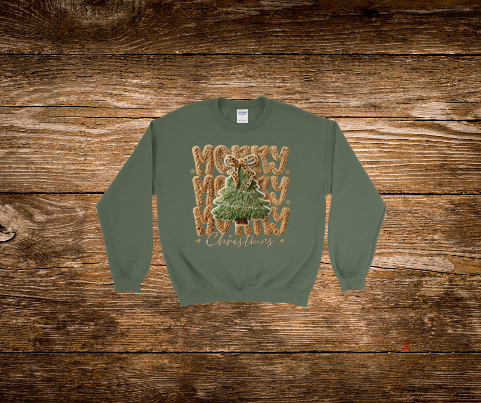 Faux Yarn Merry Crewneck
