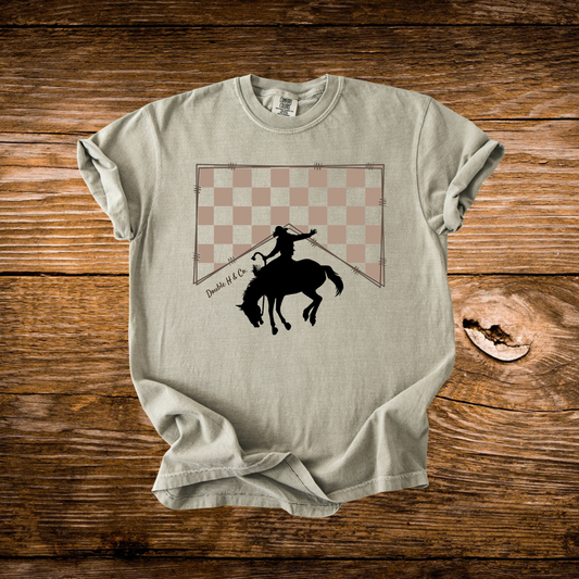 Tan Checkered Marlboro Tee